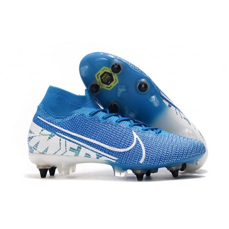 Nike Mercurial Superfly VII Elite SG-Pro Anti-Clog Blu Bianco