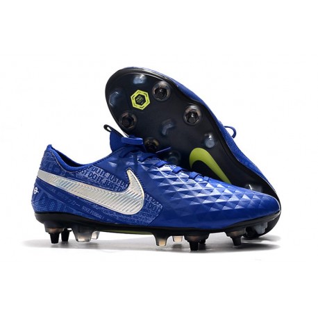 Scarpe Calcio Nike Tiempo Legend Elite SG Blu Argento