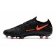 Nouvo 2021 Nike Phantom GT Elite FG Nero Rosso Cile Grigio Scuro