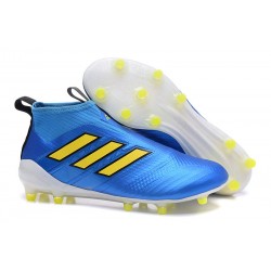 Scarpa da Calcio Nuove Adidas ACE 17+ PureControl FG - Blu Giallo