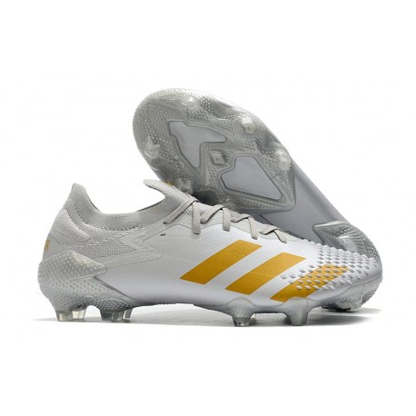 Nuovo adidas Predator Mutator 20.1 Low FG Bianco Oro