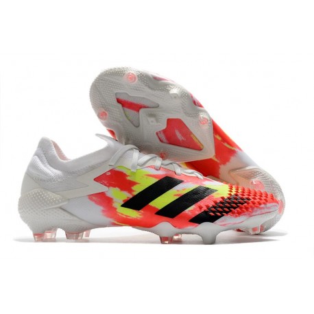 Nuovo adidas Predator Mutator 20.1 Low FG Bianco Pop Nero