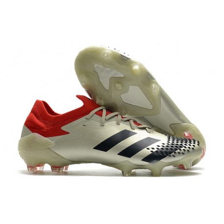 Nuovo adidas Predator Mutator 20.1 Low FG Beige Rosso Nero