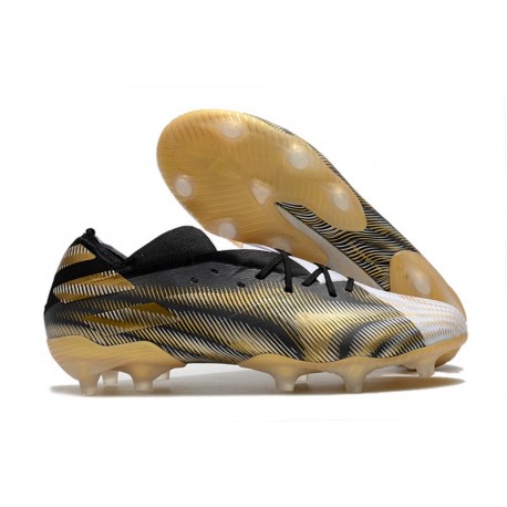 Scarpe Calcio adidas Nemeziz 19.1 FG - Bianco Oro Metallico Nero Core