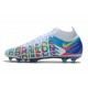 Nike Phantom Gt Elite DF FG 3D Bianco Blu Cloro Rosa Blast Opti Giallo