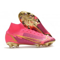 Nike Scarpe Mercurial Superfly 8 Elite FG Rosa Oro Nero