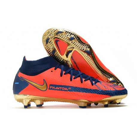 Scarpe Nike Phantom Gt Elite DF FG Arancio Blu Oro