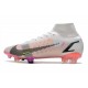 Nike Mercurial Superfly VIII Elite FG Bianco Nero Cremisi Vivace Rosa