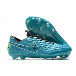 Scarpa Cuir Nike Tiempo Legend VIII Elite FG Acquamarine Bianco Lime Glow