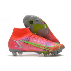 Nike Mercurial Superfly VIII Elite SG-Pro AC Cremisi Vivace Argento Metallico