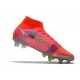 Nike Mercurial Superfly VIII Elite SG-Pro AC Cremisi Vivace Argento Metallico