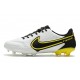 Nike Tiempo Legend IX Elite FG Scarpe Bianco Fumo Scuro Grigio Nero Giallo