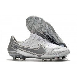 Nike Tiempo Legend IX Elite FG Scarpe Bianco Grigio