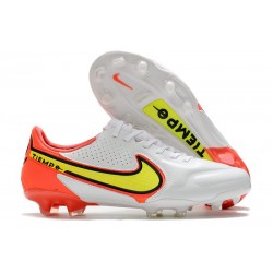 Nike Tiempo Legend IX Elite FG Scarpe Bianco Volt Cremisi Vivace