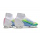 Nike Mercurial Superfly VIII Elite FG Bianco Blu Verde