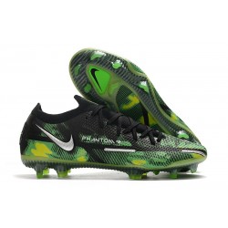 Nike Phantom Generative Texture 2 Elite FG Nero Metallic Platino Verde Strike