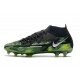 Nike Phantom Gt 2 Elite DF FG Nero Metallic Platino Verde Strike