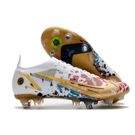 Nike Mercurial Vapor XIV Elite SG Anti-Clog Bianco Rosso Oro Blu