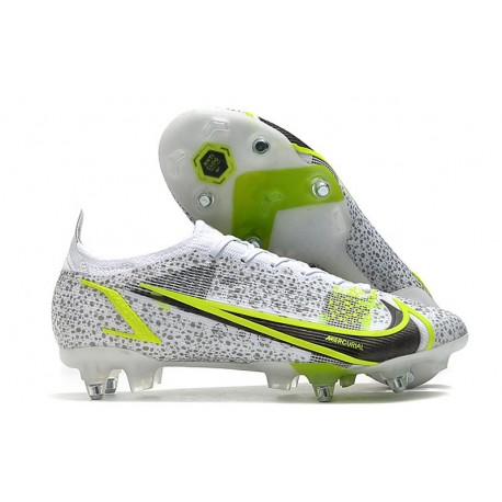 Nike Mercurial Vapor XIV Elite SG Anti-Clog Bianco Nero Metallic Argento Volt