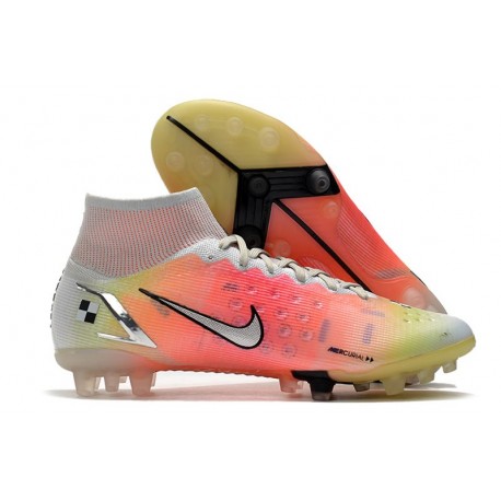 Nike Mercurial Superfly VIII Elite AG Pro Bianco Argento Metallico Platino Puro