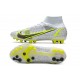 Nike Mercurial Superfly VIII Elite AG Pro Bianco Nero Metallic Argento Volt