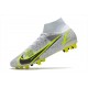 Nike Mercurial Superfly VIII Elite AG Pro Bianco Nero Metallic Argento Volt