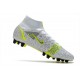 Nike Mercurial Superfly VIII Elite AG Pro Bianco Nero Metallic Argento Volt