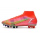 Nike Mercurial Superfly VIII Elite AG Pro Cremisi Vivace Argento Metallico