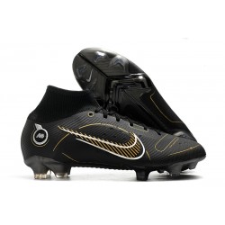 Nike Mercurial Superfly 8 Elite FG Nero Oro Metallico Argento