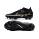 Nike Phantom Gt 2 Elite DF FG Nero Metallic Grigio Scuro Oro Metallico