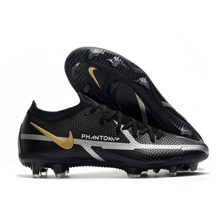 Nike Phantom Generative Texture 2 Elite FG Nero Metallic Grigio Scuro Oro Metallico