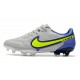 Nike Tiempo Legend IX Elite FG Scarpe Grigio Nebbia Volt Zaffiro