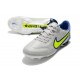 Nike Tiempo Legend IX Elite FG Scarpe Grigio Nebbia Volt Zaffiro