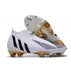 Scarpe Calcio adidas Predator Edge+ FG Bianco Oro Nero