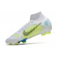 Nike Mercurial Superfly 8 Elite FG Bianco Blu Giallo