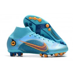 Nike Mercurial Superfly VIII Elite AG Pro Blu Cloro Arancione Laser Marina