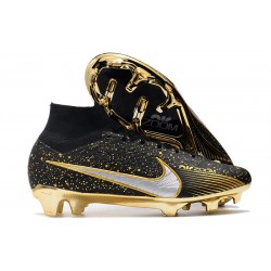 Nike Zoom Mercurial Superfly 9 Elite Fg Nero Metallico Oro