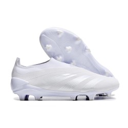 Scarpa adidas Predator Elite Senza Lacci FG Bianco Argento Met