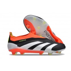 Scarpa adidas Predator Elite Senza Lacci FG Nero Core Bianco Rosso Solare