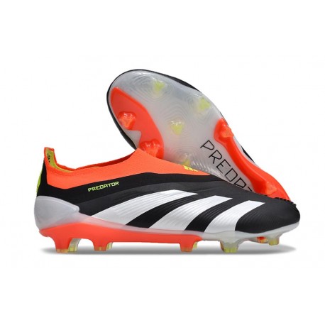 Scarpa adidas Predator Elite Senza Lacci FG Nero Core Bianco Rosso Solare