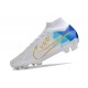 Nike Zoom Mercurial Superfly 9 Elite Fg Bianco Blu Oro