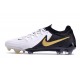 Nike Phantom Luna Elite 2 L FG Bianco Nero Oro Metallizzato