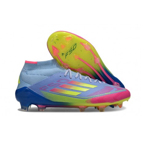 adidas F50 Elite Mid FG Nuovo Blu Fusion Limone Lucido Rosa Lucido