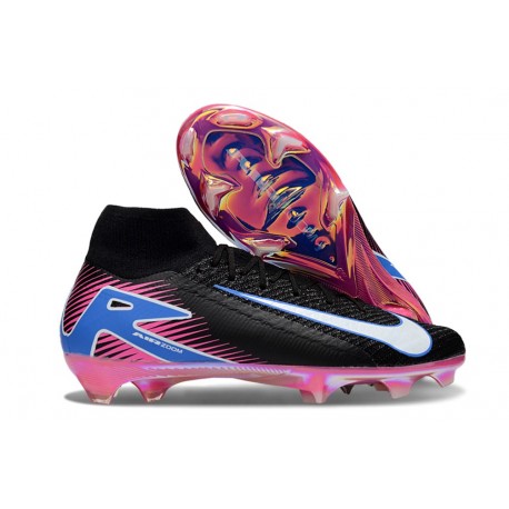 Nike Zoom Mercurial Superfly X Elite FG Nero Bianco Blu Rosa