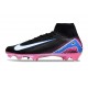 Nike Zoom Mercurial Superfly X Elite FG Nero Bianco Blu Rosa