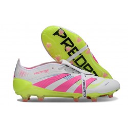 Adidas Predator Elite Fold-over Tongue FG Bianco Rosa Lucido Limone Lucido