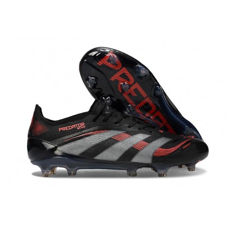 Scarpe da Calcio adidas Predator Elite FG Nero Grigio Rosso Lucido