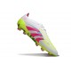 Scarpe da Calcio adidas Predator Elite FG Bianco Rosa Lucido Limone Lucido