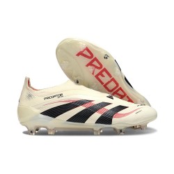 adidas Predator Elite 25 Senza Lacci FG Bianco Off Nero Core Rubino Puro
