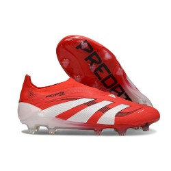 adidas Predator Elite 25 Senza Lacci FG Rosso Lucido Bianco Nero